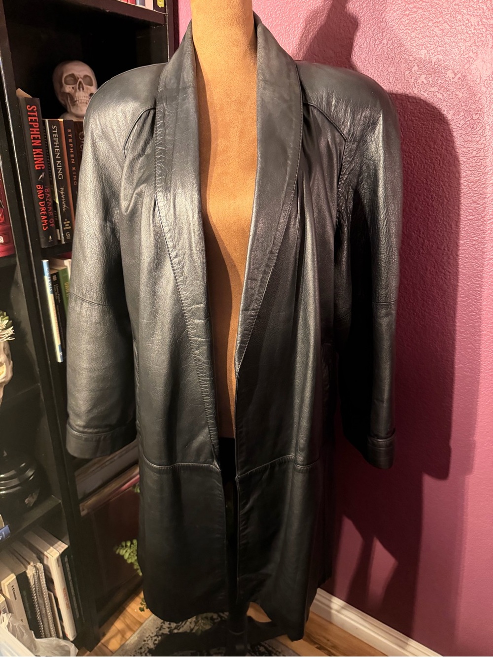 Vintage Genuine Leather Oversized Trench Coat by Laurice. - Picture 3 of 6